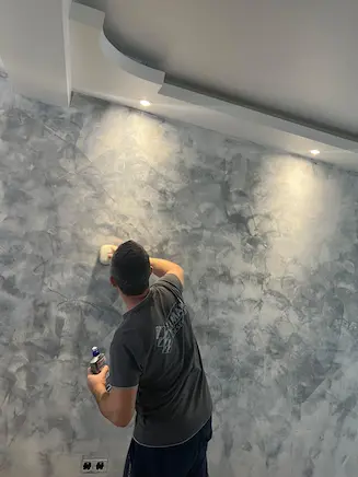 Moderne Wandgestaltung wie Stucco